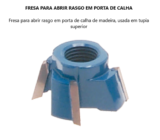 Fresa para Abrir Rasgo em Porta de Calha - Ideal para Madeira
