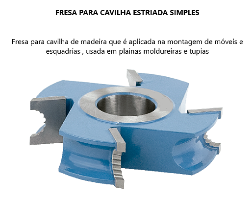 Fresa para Cavilha Estriada Simples - Ferramenta de Precisão para Madeira
