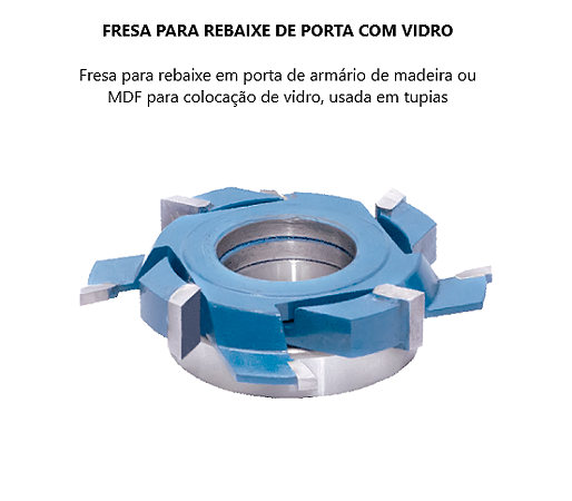 Fresa para Rebaixo de Porta com Vidro