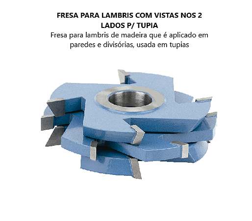 Fresa para Lambris com Vistas nos 2 Lados para Tupia