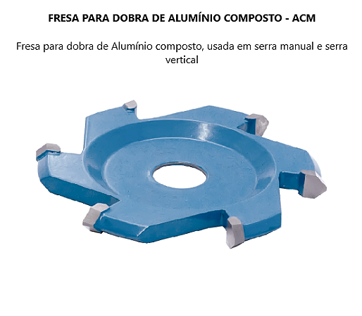 Fresa para Dobra de Alumínio Composto - ACM