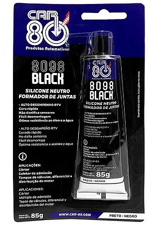 Car8098 Silicone Alta Temperatura Preto 85G Black