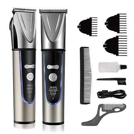 Máquina de Cortar Cabelo MAG011 Profissional Recarregável com Kit Completo
