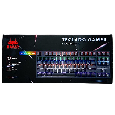 Teclado Multimídia Gamer Knup Com Fio Computador e Notebook TE-107 (TECLADOKPTE