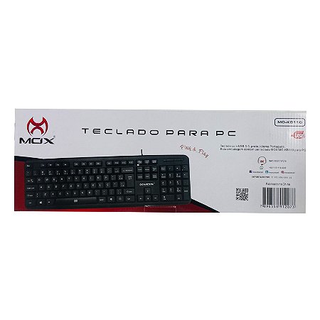 Teclado Mox Multimídia USB PC e Notebook Padrão ABNT2 MO-KB110 (TECLADOMOKB110