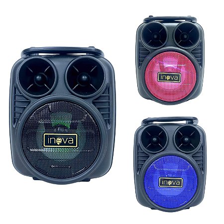 Mini Caixa De Som Estéreo Bluetooth Rádio FM Entrada USB Microfone AUX Cartão