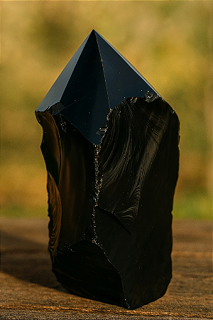 Ponta de Obsidiana - Pedra Natural de Proteção e Energia