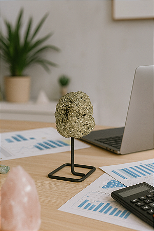 Pirita - A Pedra da Prosperidade na base aberta preta