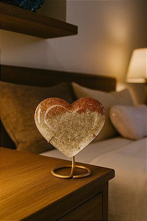 Ametista Rosa em Formato de Coração - Decoração Elegante