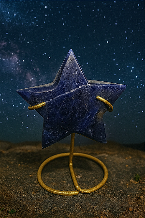 Estrela de Sodalita - Cristal Natural para Decoração e Energização