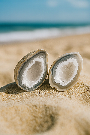 Mini Geodo Ágata Casal - Beleza Natural para sua Decoração