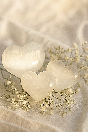 Coração de Selenita - Cristal de Purificação e Amor