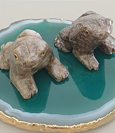 Sapo da Sorte em Pedra Natural