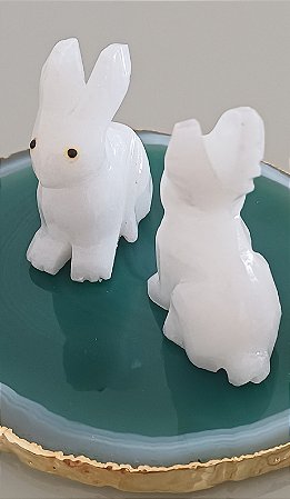 Coelho Decorativo em Pedra Natural