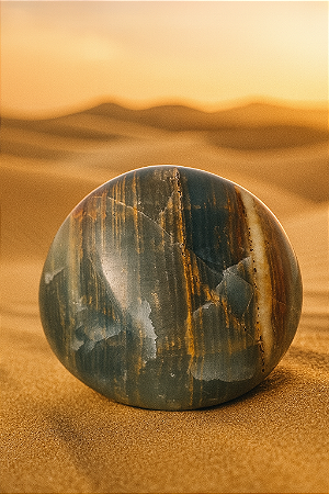 Ônix Azul Polido - Pedra Natural Decorativa