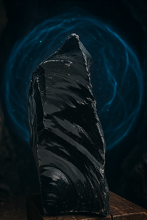 Obsidiana Negra com Base Serrada - Beleza e Proteção