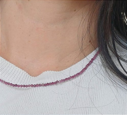 Colar Choker Rubi Facetado 2 mm - Elegância e Sofisticação