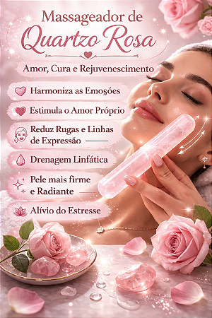 Massageador de Quartzo Rosa para Massagem