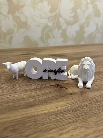 Decoração Premium Ore e confie Leão de Judá e Cordeiro Sagrado de Deus