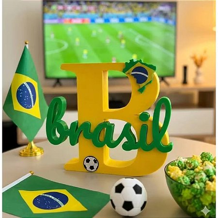 DECORAÇÃO BRASIL COPA 2026 - LETRA B BRASIL 3D