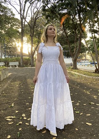 Vestido longo Nina Laise Branco