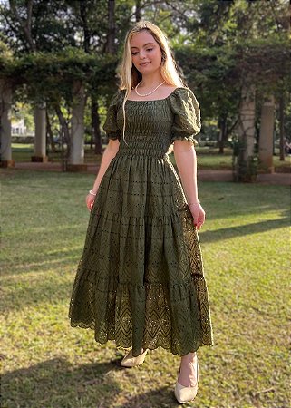 Vestido Supermidi Lúcia Verde Oliva