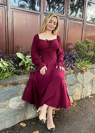 Vestido Supermidi Julieta Bordô