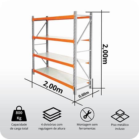 Prateleira Metálica 4 níveis