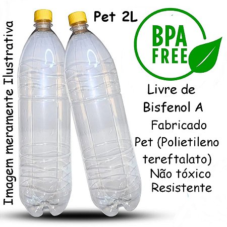 Garrafas Pet 2L para armazenar alimentos com tampa - Kti 15un