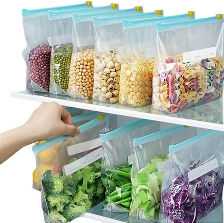 Sacos Hermético Transparente para armazenar alimentos com fecho deslizante 23x15 10 Unidades