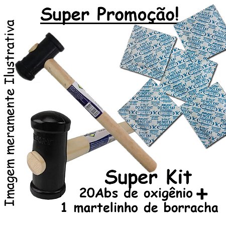 Kit 20 Absorvedores de oxigênio 1 martelinho de borracha