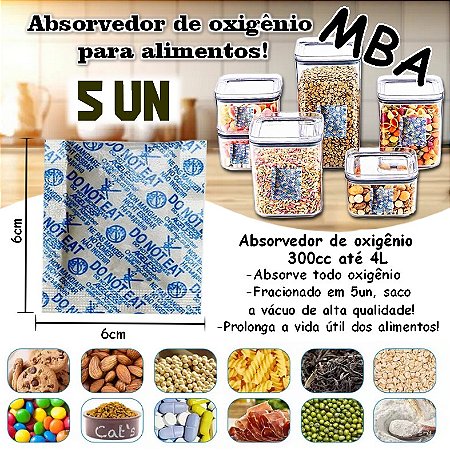 Absorvedor de Oxigênio Ageless 300cc ATÉ 4L, c/ 5un