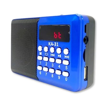 Mini Rádio Portátil Bluetooth/FM/USB KA-31 - Kapbom