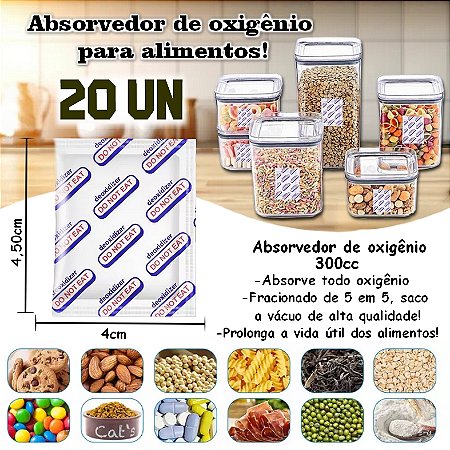 Absorvedor de Oxigênio 300cc c/ 20un até 4L