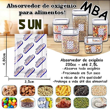 ABSORVEDOR DE OXIGÊNIO 200CC até 2,5L, kit c/ 5 SUPER OFERTA PARA QUEM ESTÁ COMEÇANDO