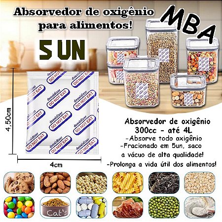 ABSORVEDOR DE OXIGÊNIO 300CC até 4L, com 5un SUPER PROMOÇÃO