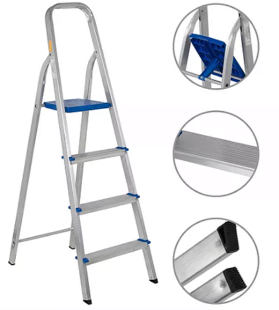 ESCADA DE ALUMÍNIO REAL - Praticidade e Segurança