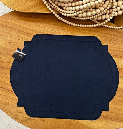 Americano Retangular Azul Poá Azul Marinho