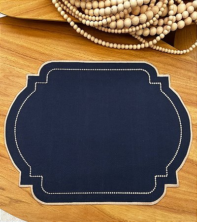 Americano Retangular Azul Marinho Poá fendi