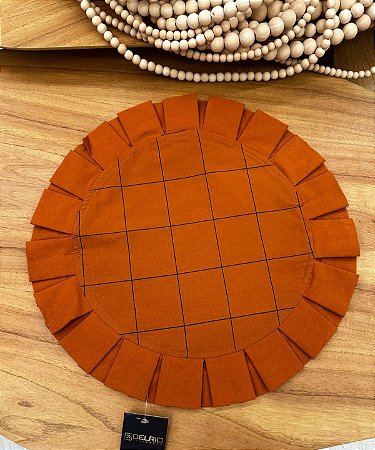 Americano Babado Dupla Face Caramelo C/Quadriculado