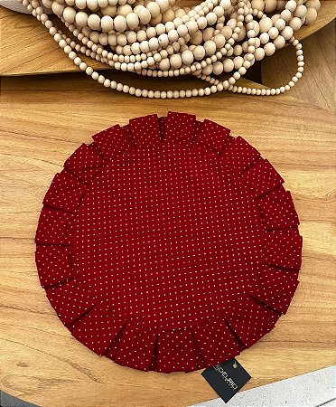 Americano Babado Dupla Face Poa C/ Vermelho