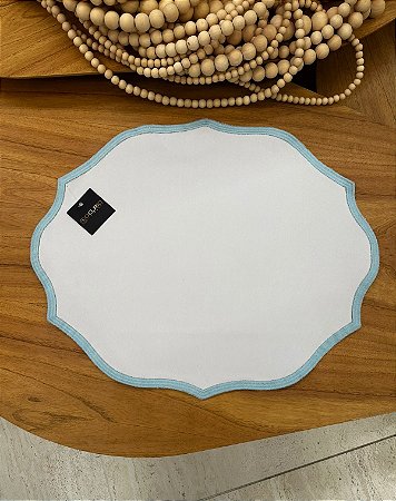 Americano Branco Borda Azul Claro