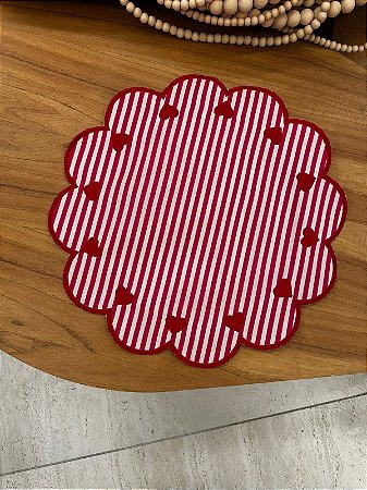 Americano Rosa Coração Vermelho Listrado