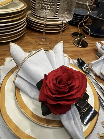 Porta Guardanapo Rosa Vermelha