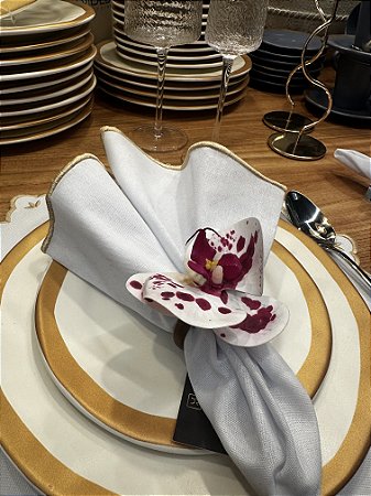 Porta Guardanapo Orquidea Branca