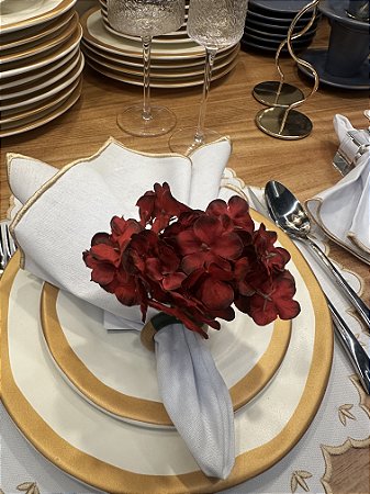 Porta Guardanapo Hortensia Vermelha