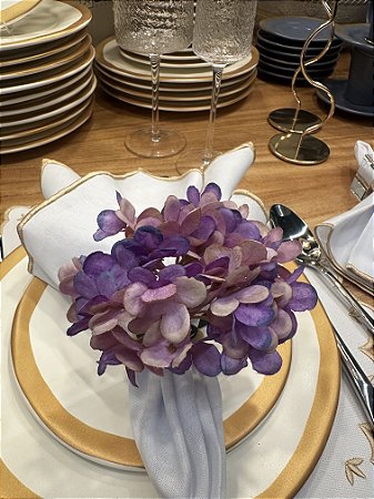 Porta Guardanapo Hortensia Lilas Mesclada