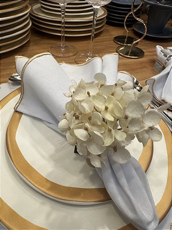 Porta Guardanapo Hortensia Branca