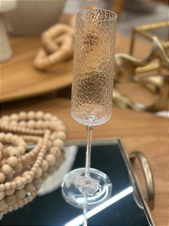 Taça Champanhe Cristal Martelado