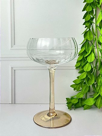 Taça Coupe Vidro Haste Ambar 280ml